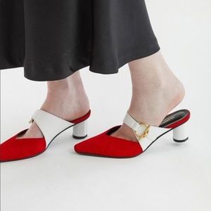 Salondeju Red and White Sandals Size 6/36